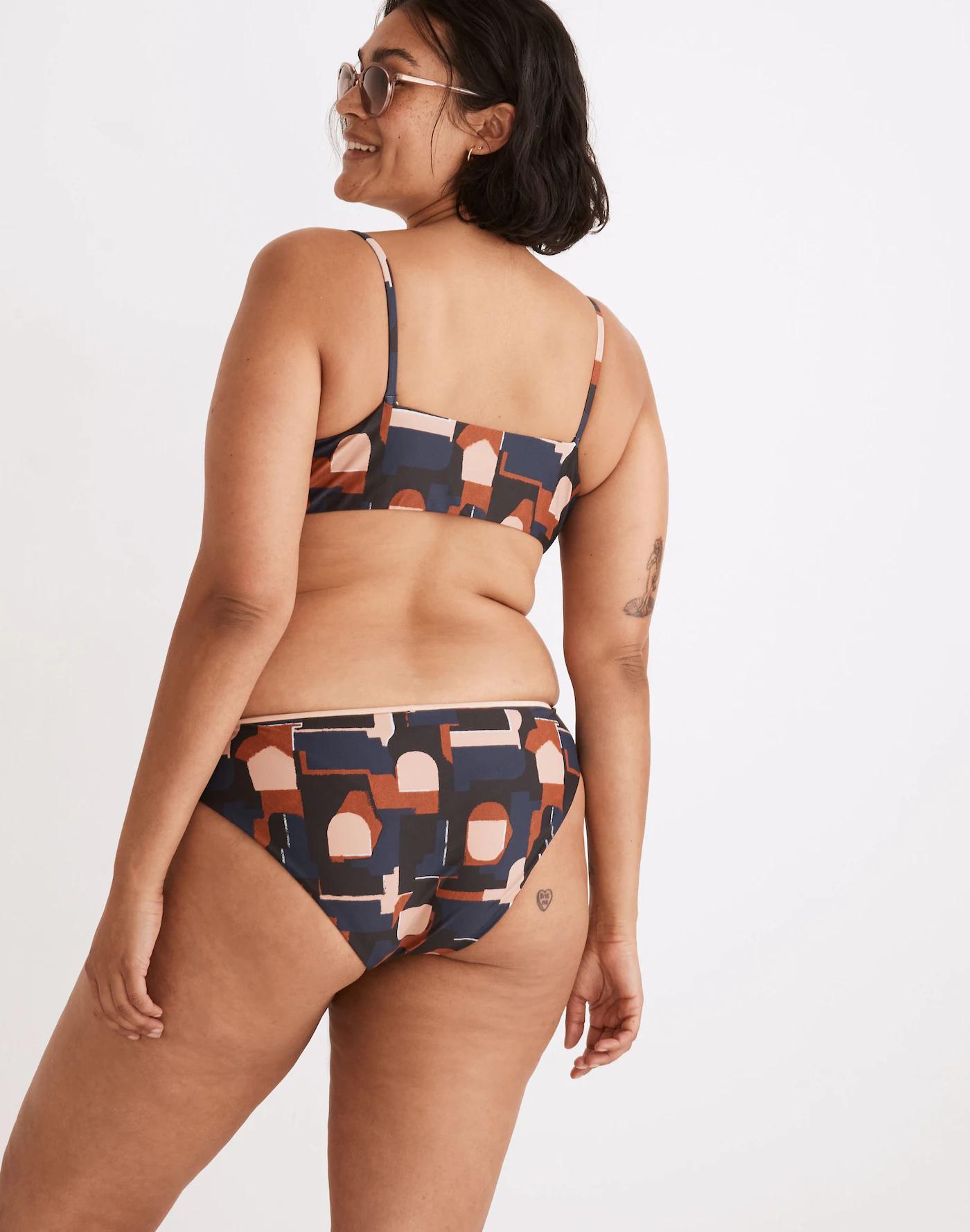 Madewell Second Wave Classic Cheeky Bikini Bottom in Color Collage Product Image