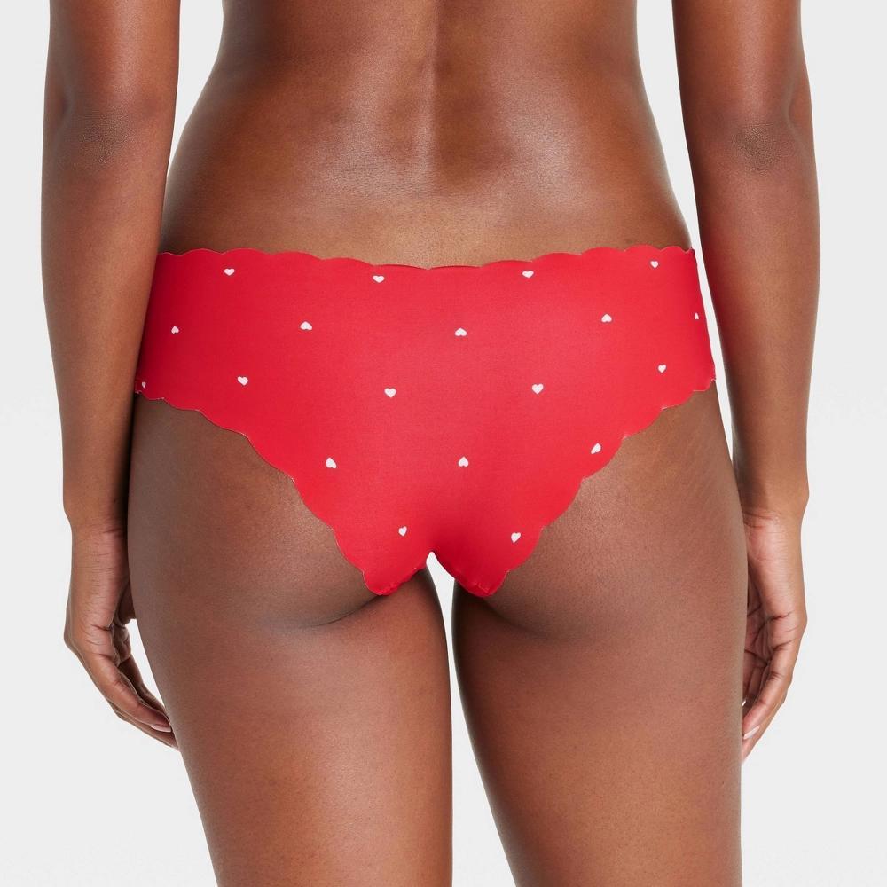 Women's Invisible Edge Cheeky Underwear with Scallop Edge - Auden™ Red M Product Image