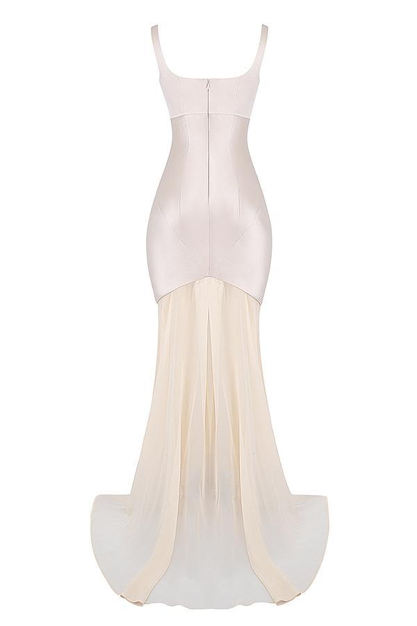 Vittoria Champagne Chiffon Floor Length Gown Product Image