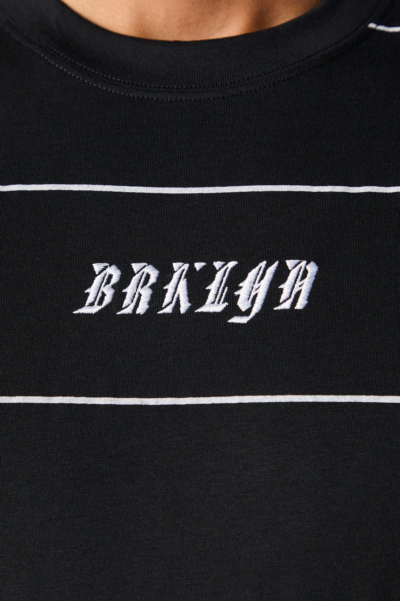 City Embroidered Striped T-Shirt Male Product Image