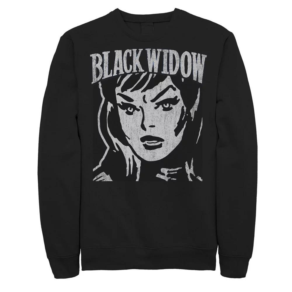 Men's Marvel Black Widow Retro Vintage Portrait Sweatshirt, Size: XXL Product Image