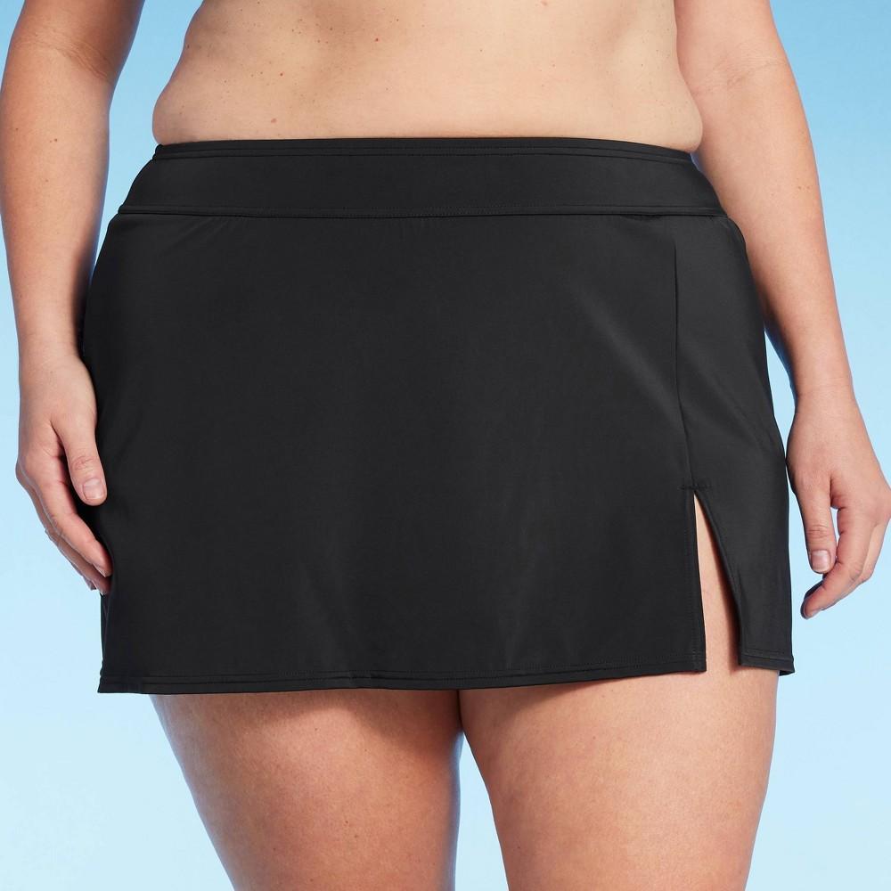Lands End Womens UPF 50 Tummy Control Swim Skirt - Black 3X: High Rise, Pull-On, Full Coverage, Hand Wash, Plus Size Product Image