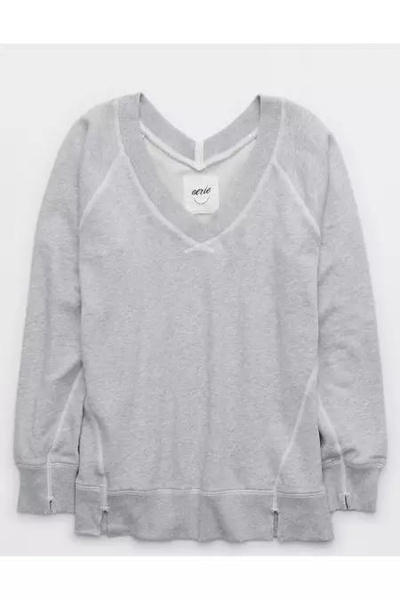 Aerie Downtime V-Neck Sweatshirt Women's Product Image
