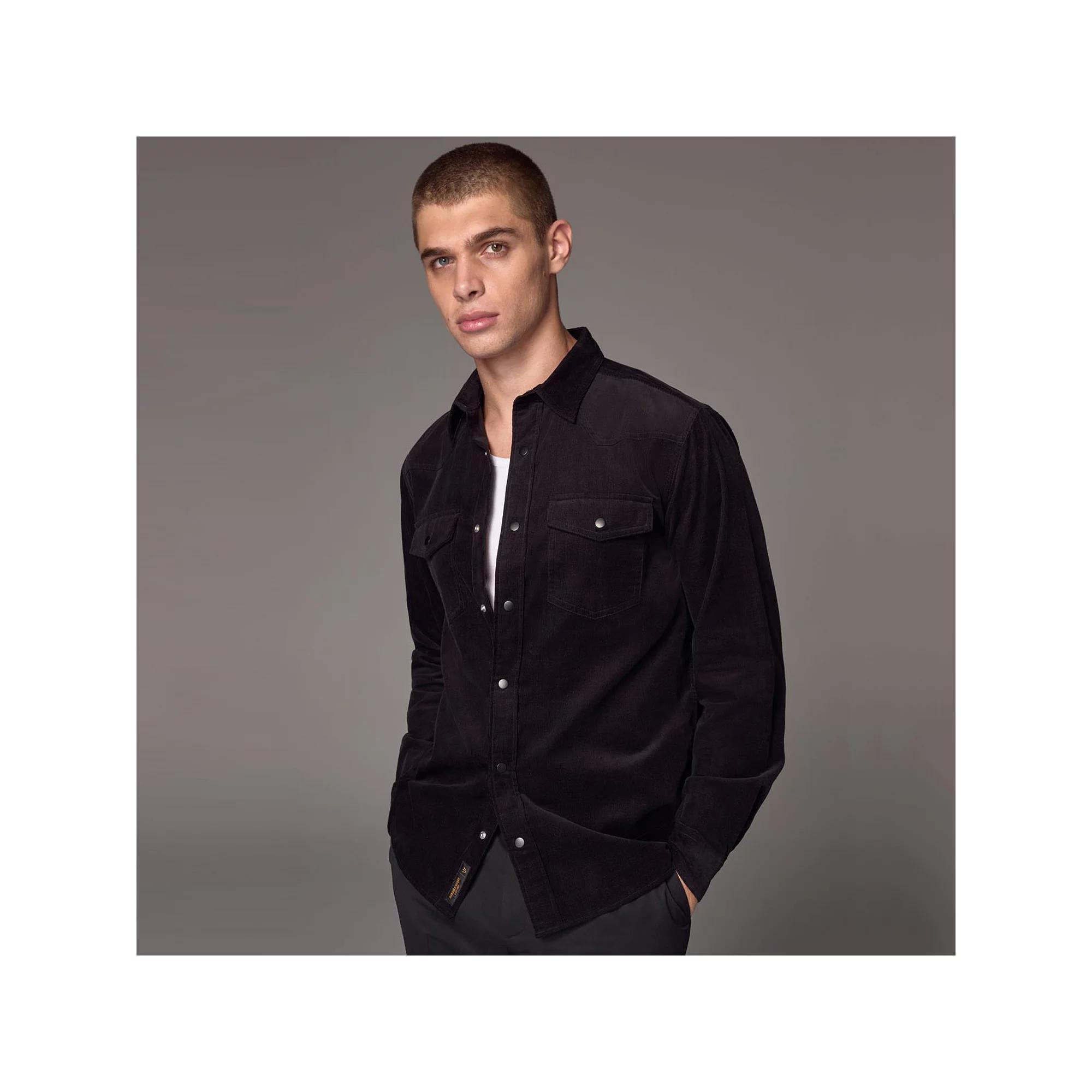 Men's NEXT Cord Western Shirt, Size: XL, Black Product Image