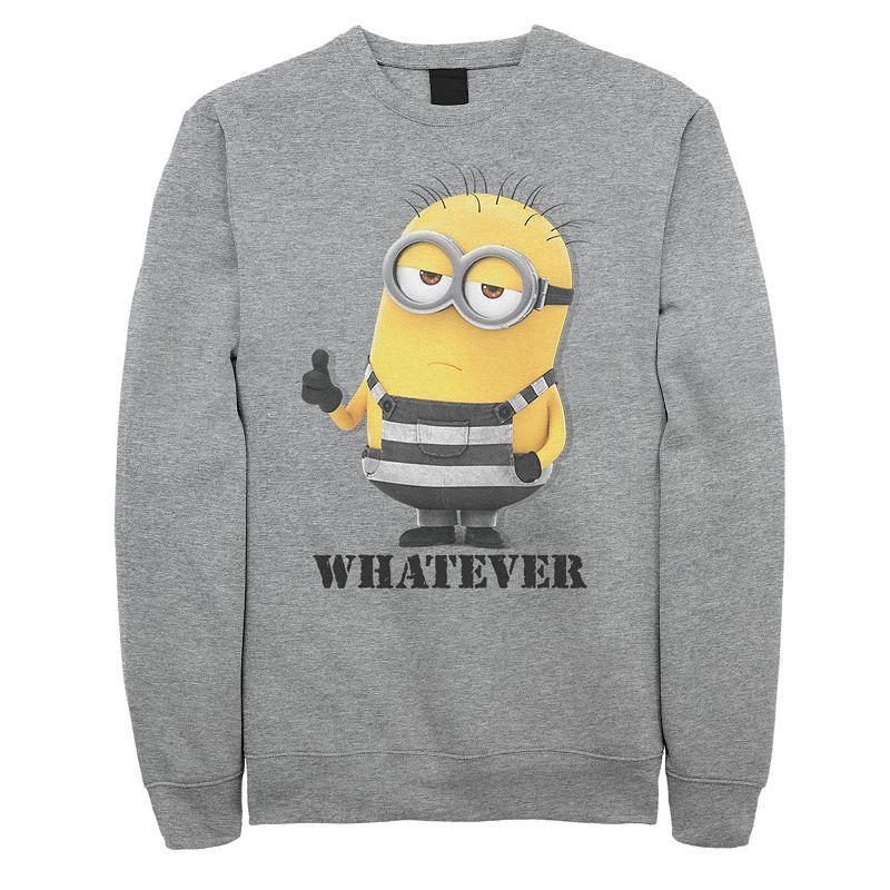 Mens Minion Whatever Sweatshirt Athletic Grey Product Image