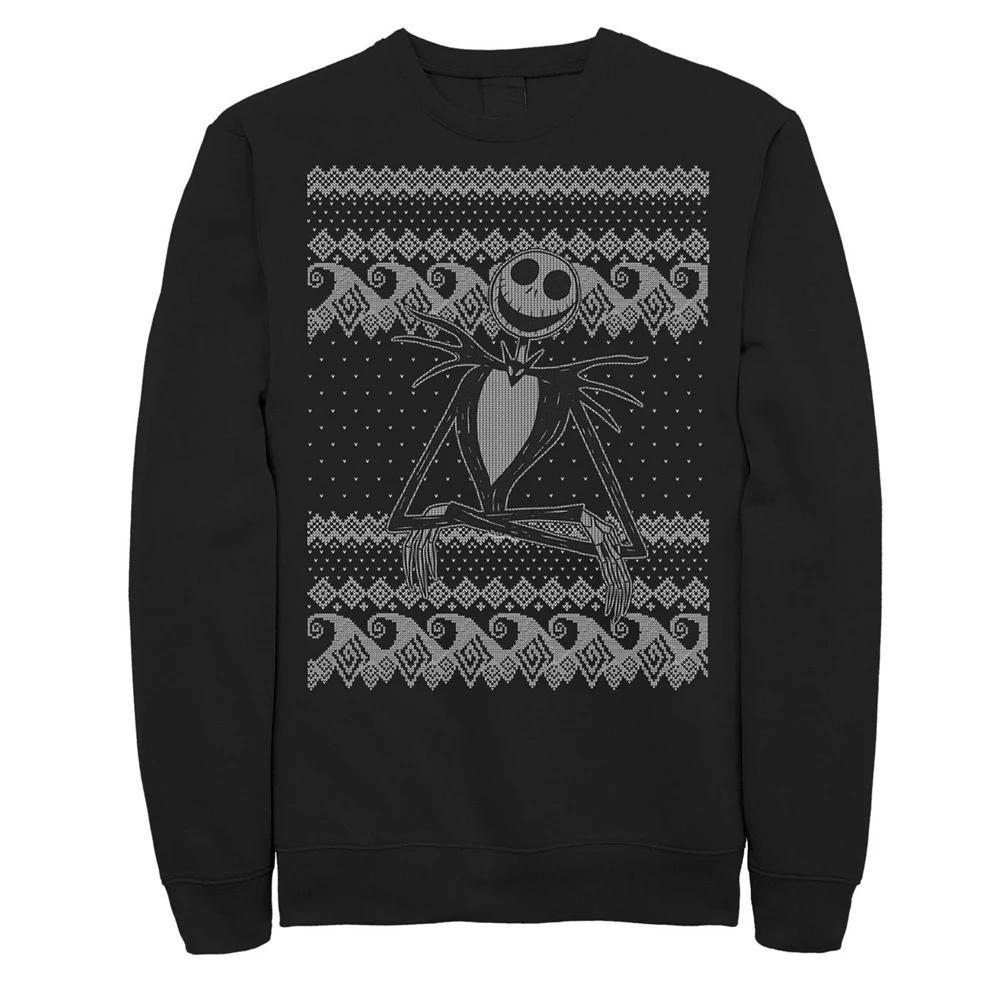 Disney's The Nightmare Before Christmas Jack Ugly Pattern Men's Sweatshirt, Size: 3XL, Black Product Image