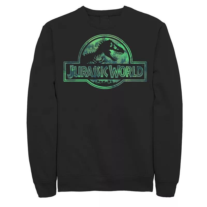 Men's Jurassic World Watercolor Logo Sweatshirt, Size: Small, Black Product Image