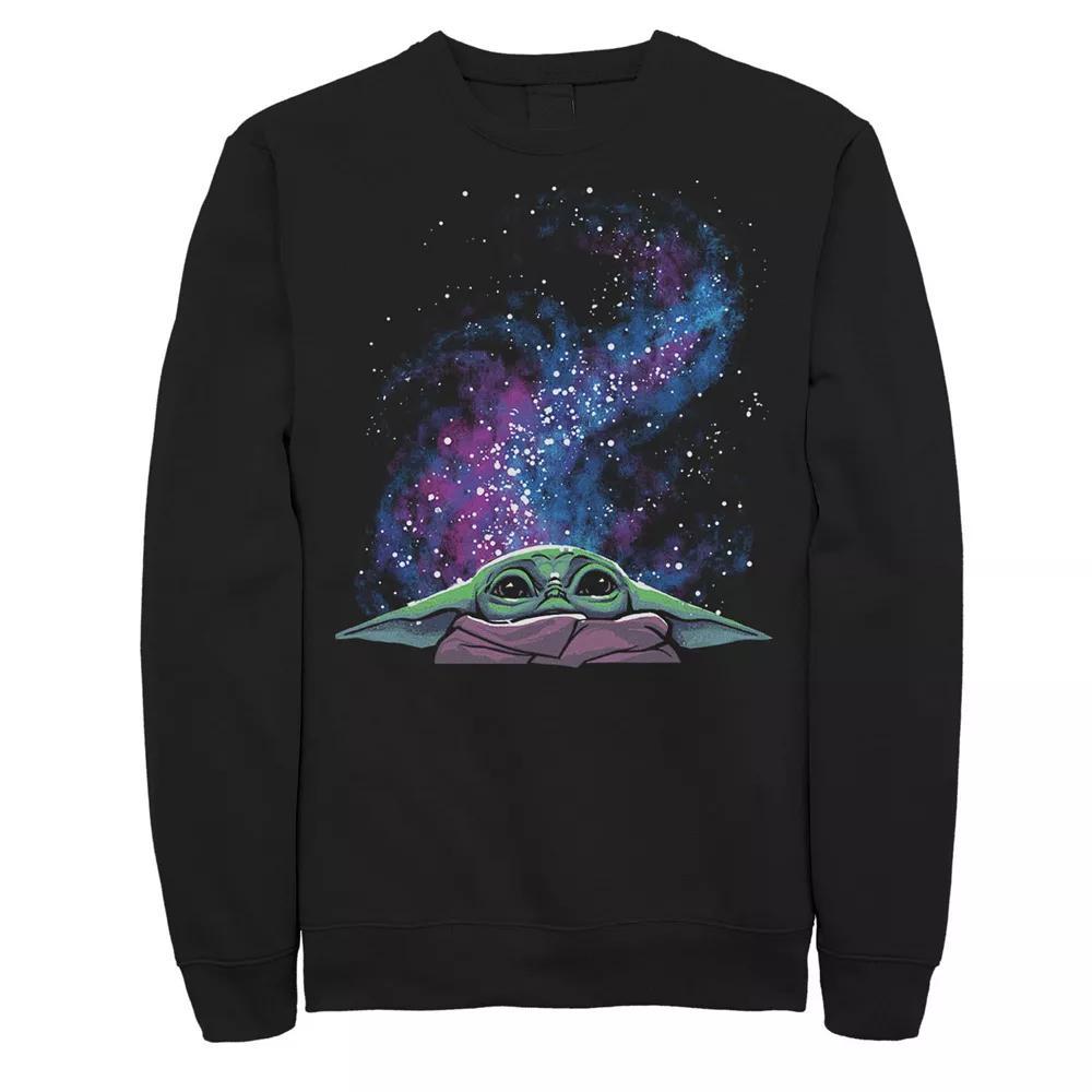 Men's Star Wars: The Mandalorian The Child Galaxy Big Face Sweatshirt, Size: XL, Black Product Image