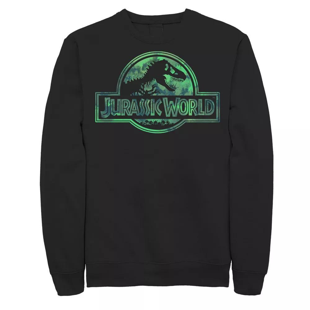 Men's Jurassic World Watercolor Logo Sweatshirt, Size: Small, Black Product Image