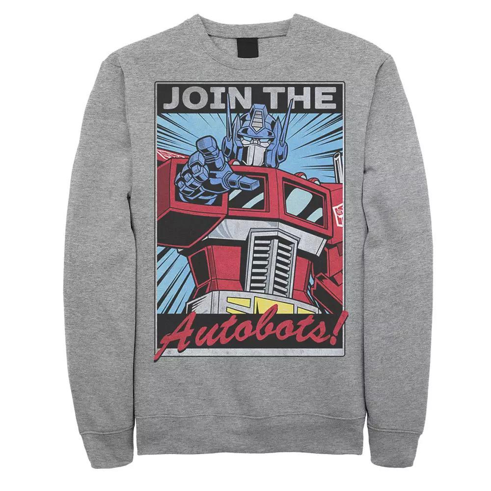 Men's Transformers Join The Autobots Poster Graphic Fleece, Size: 3XL Tall, Athletic Grey Product Image
