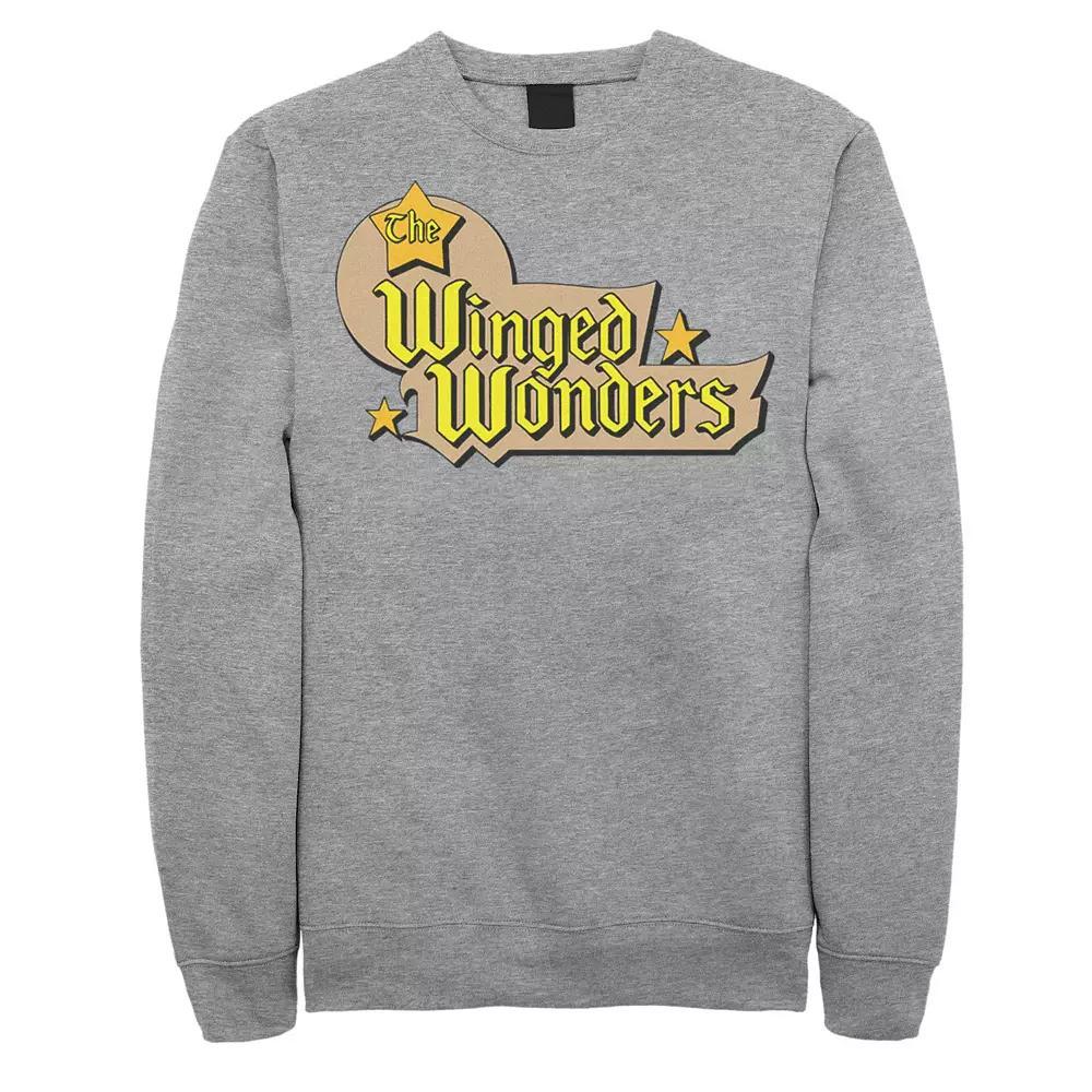 Men's DC Comics The Winged Wonders Text Logo Sweatshirt, Size: Small, Athletic Grey Product Image