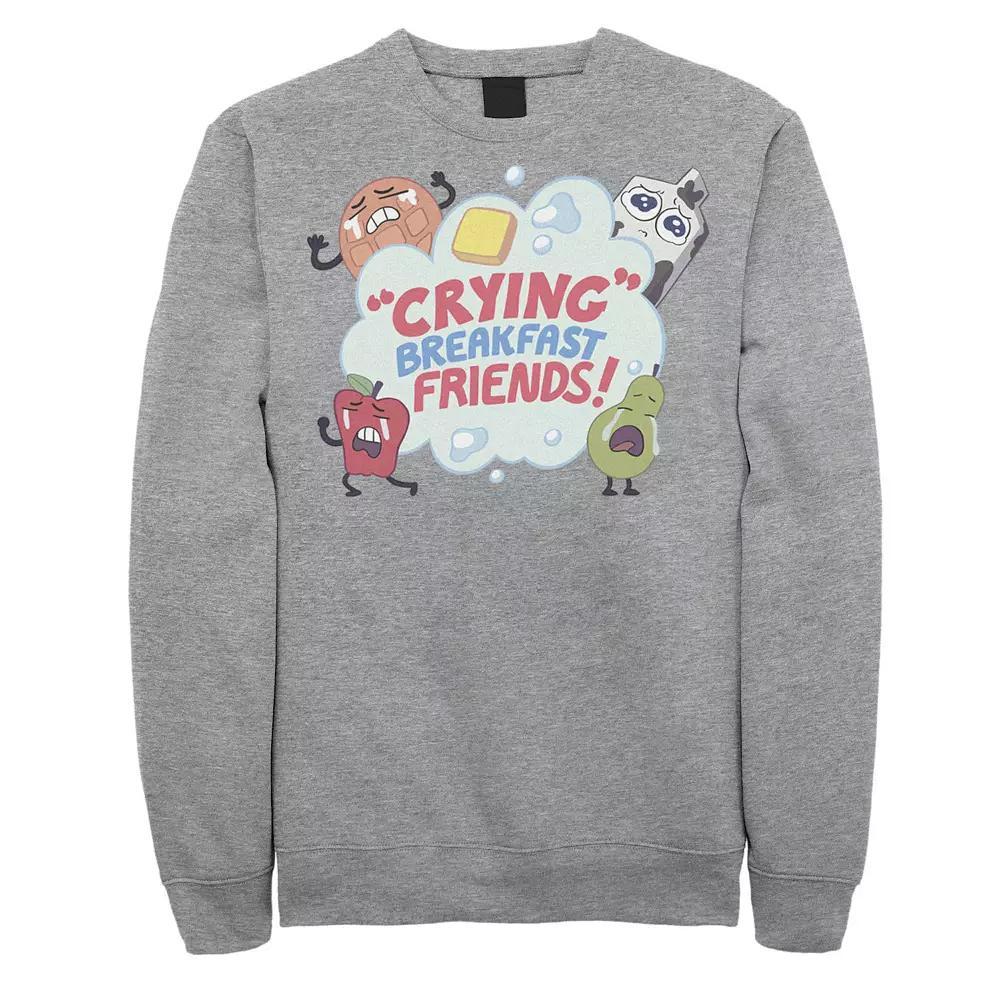 Men's Cartoon Network Steven Universe "Crying Breakfast Friends" Sweatshirt, Size: Medium, Athletic Grey Product Image