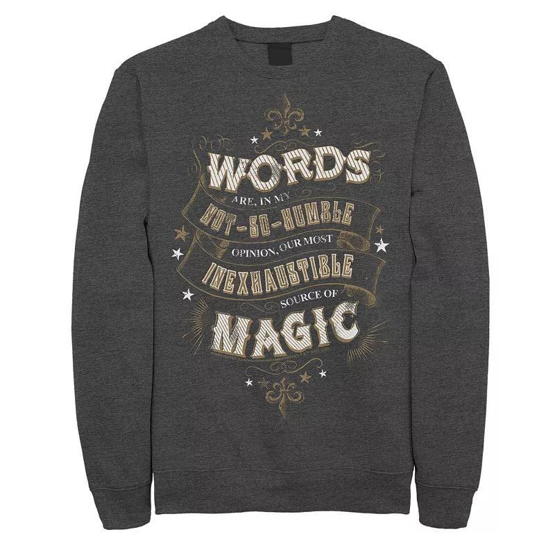 Men's Harry Potter Words are Magic Fleece Pullover, Size: Large, Blue Product Image
