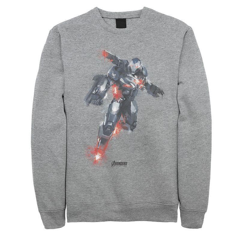 Mens Marvel Avengers War Machine Blast Off Painted Fleece Top Athletic Grey Product Image