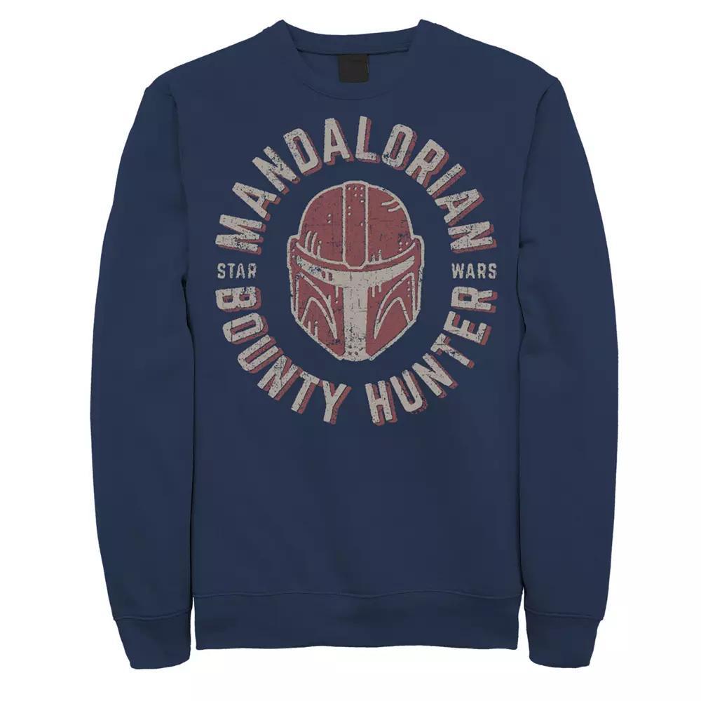 Men's Star Wars The Mandalorian Helmet Stamp Sweatshirt, Size: XL, Blue Product Image