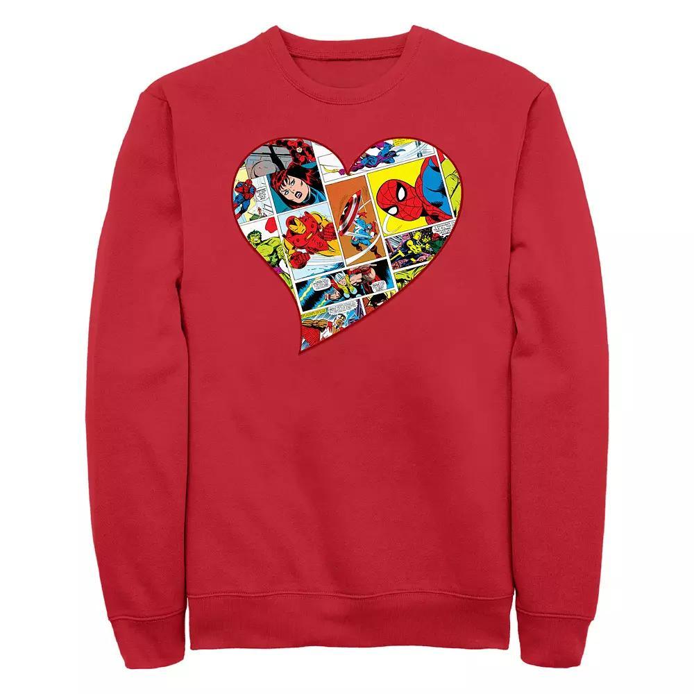 Men's Marvel Comics Heart Graphic Fleece, Size: XXL, Red Product Image