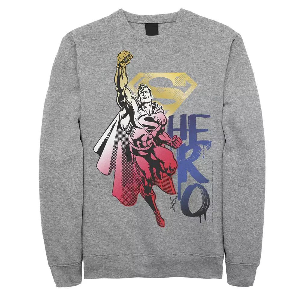 Men's DC Comics Superman Artsy Hero Sweatshirt, Size: Medium, Athletic Grey Product Image
