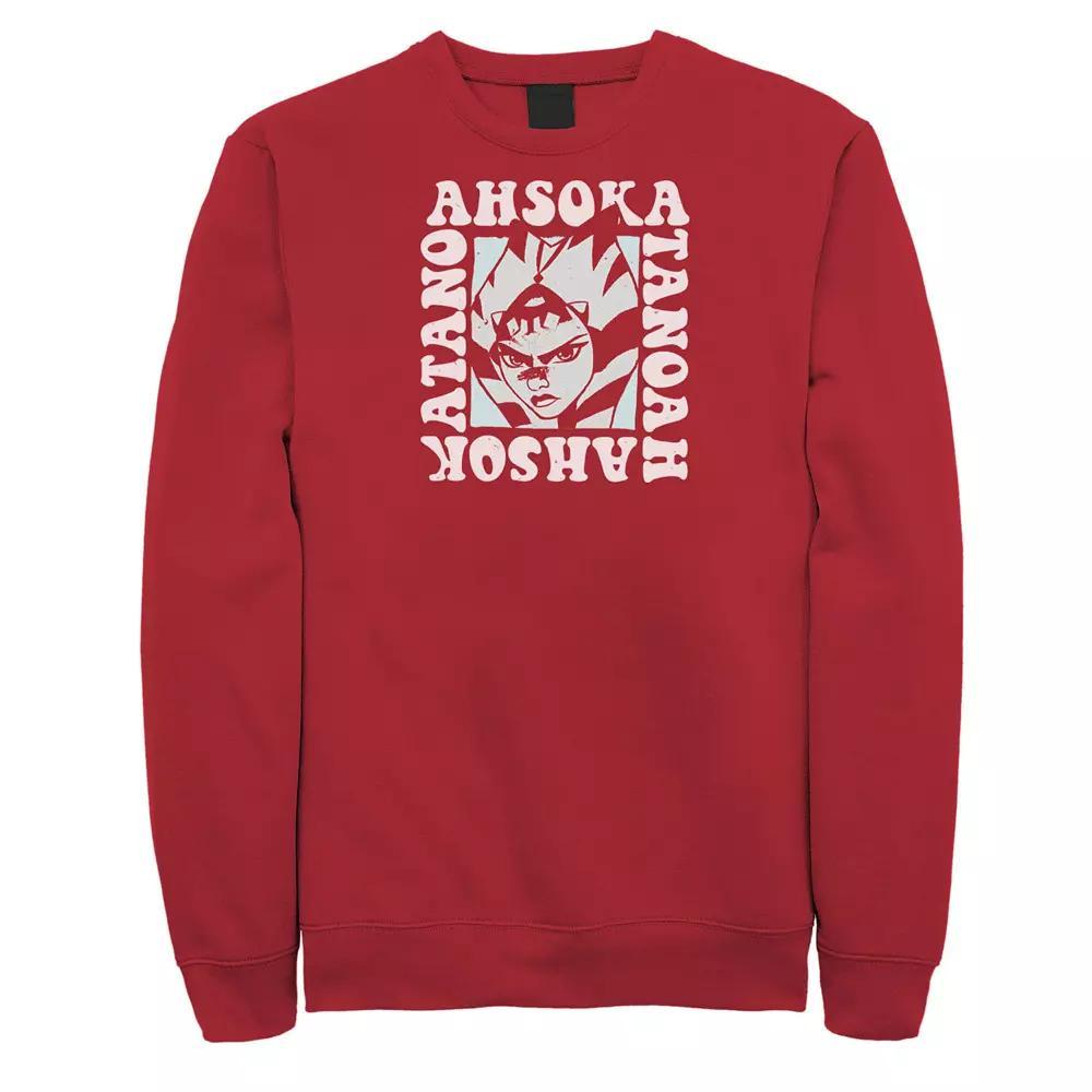 Men's Star Wars Ahsoka Groovy Box Poster Sweatshirt, Size: XXL-30, Red Product Image