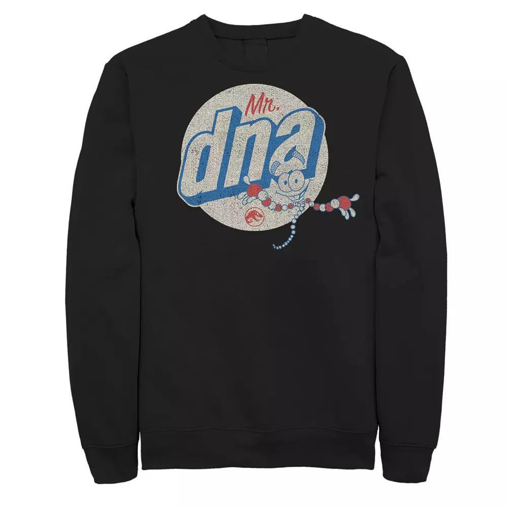 Men's Jurassic World Vintage Mr. DNA Logo Sweatshirt, Size: Small, Grey Heather Product Image