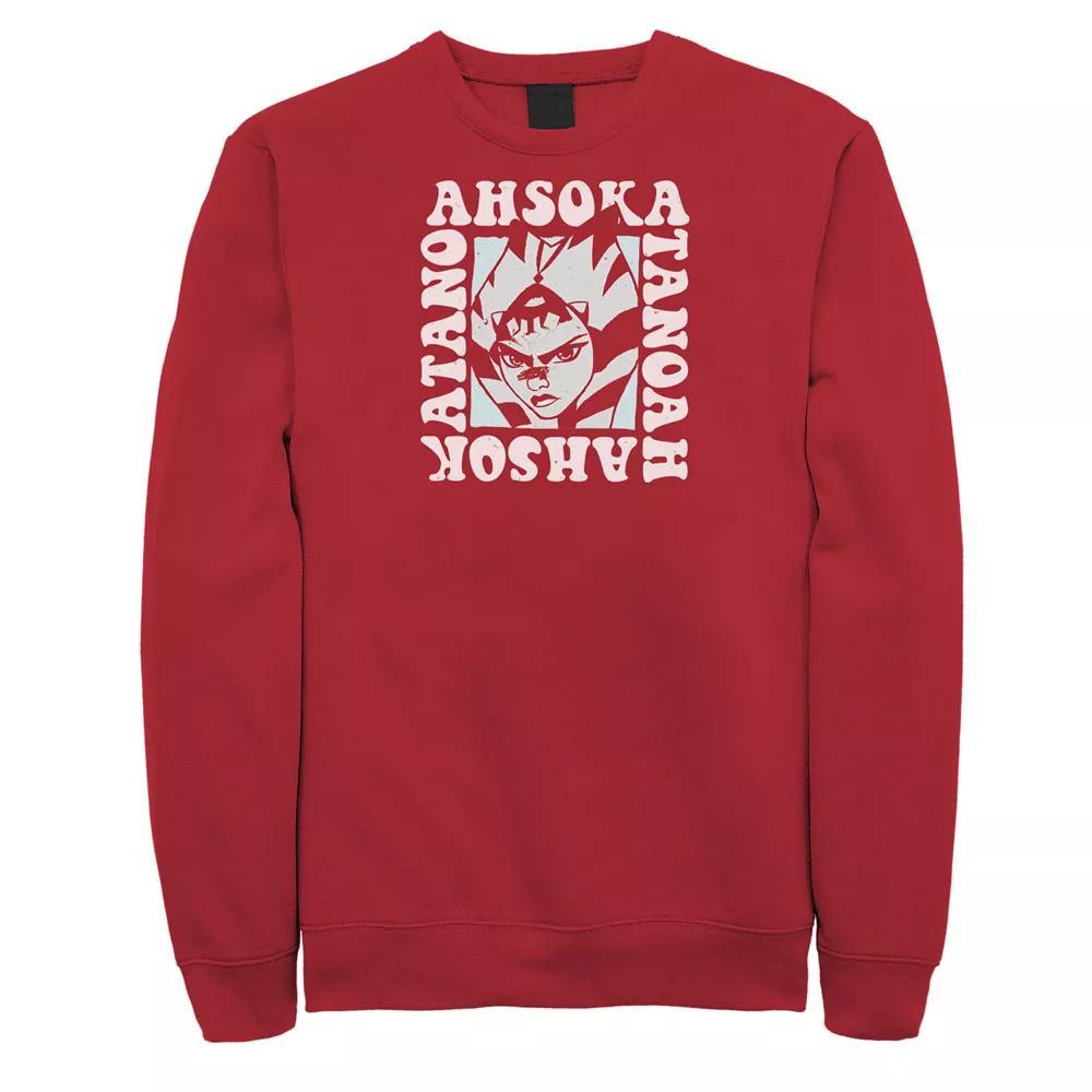 Men's Star Wars Ahsoka Groovy Box Poster Sweatshirt, Size: XXL-30, Red Product Image