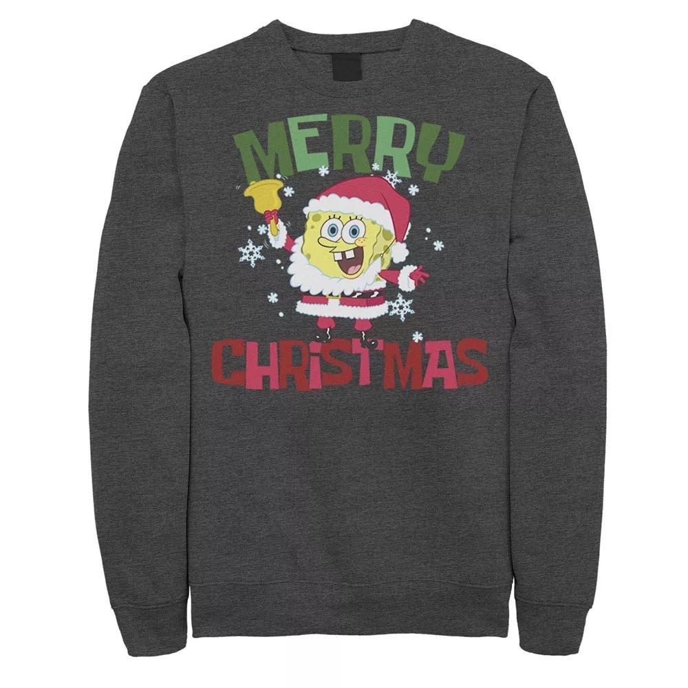 Men's Nickelodeon Spongebob Squarepants Santa Outfit Merry Christmas Graphic Fleece Pullover, Size: Large, Blue Product Image