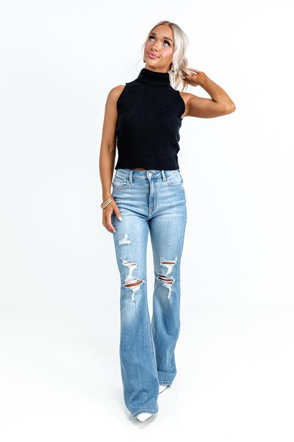 Cozy In Montauk Knit Top In Black Product Image