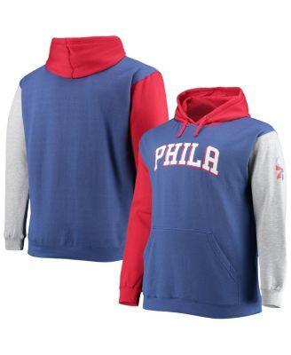 Men's Fanatics Branded Royal/Red Philadelphia 76ers Big & Tall Double Contrast Pullover Hoodie, Size: 4XB, 76r Blue Product Image