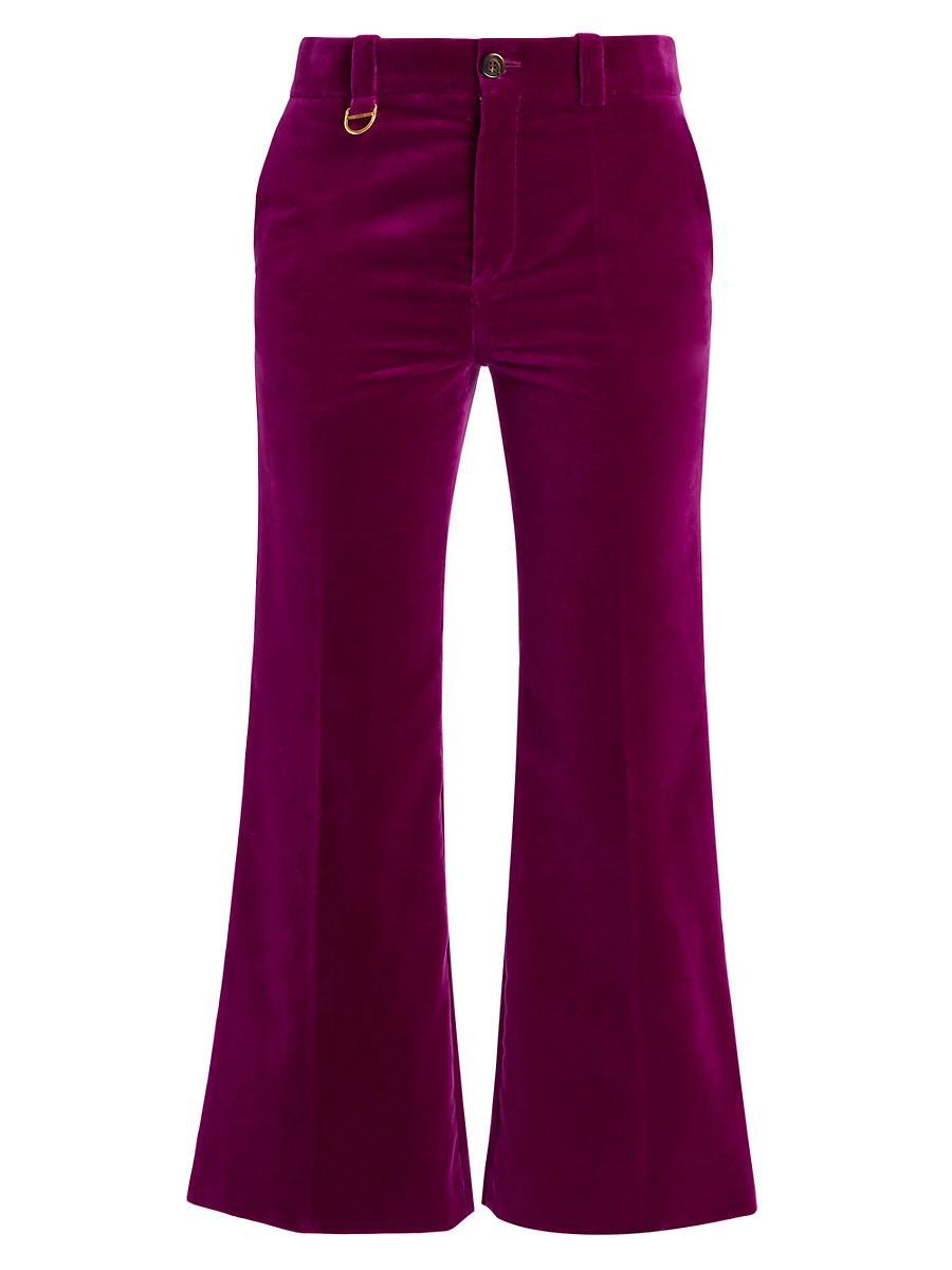 Womens Cotton Velvet Crop Pants Product Image