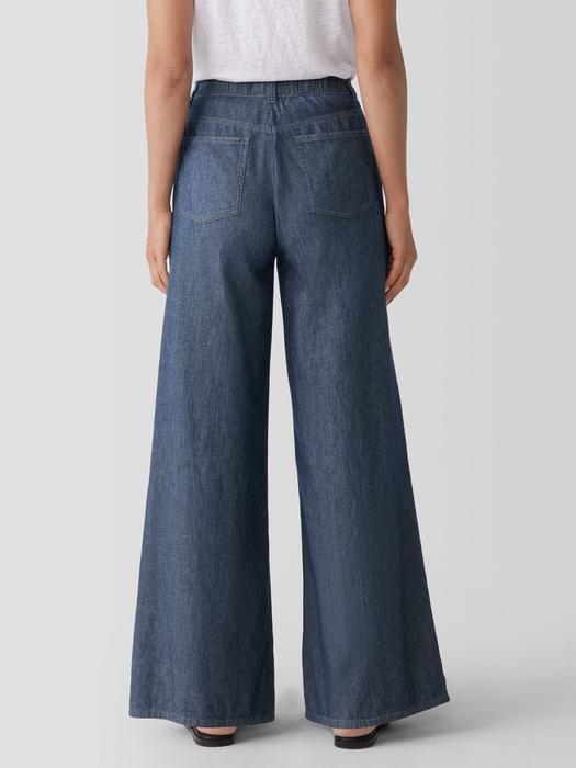 EILEEN FISHER Airy Organic Cotton Twill Wide Trouser Pantfemale Product Image
