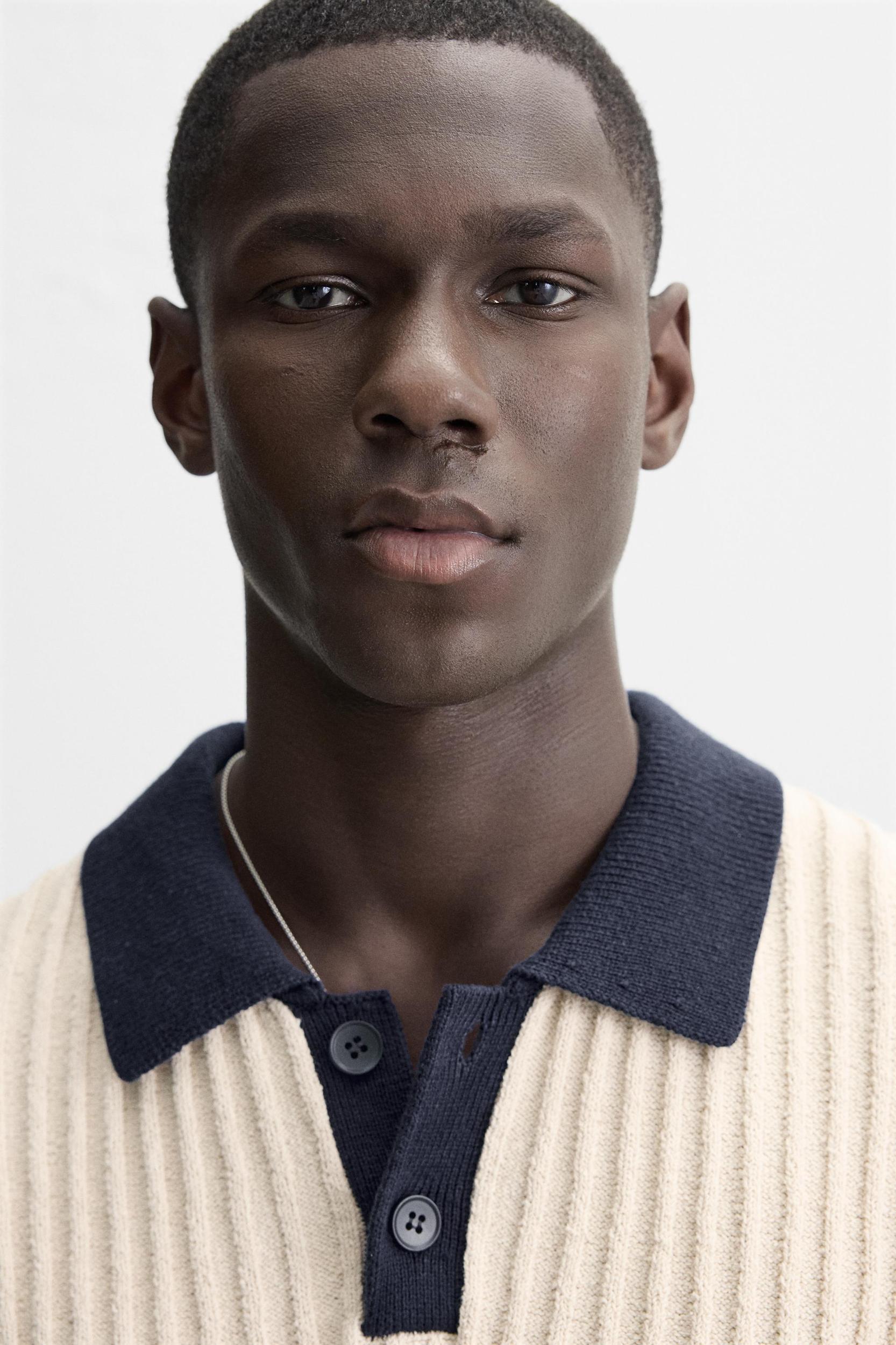 CONTRASTING KNIT POLO SHIRT Product Image