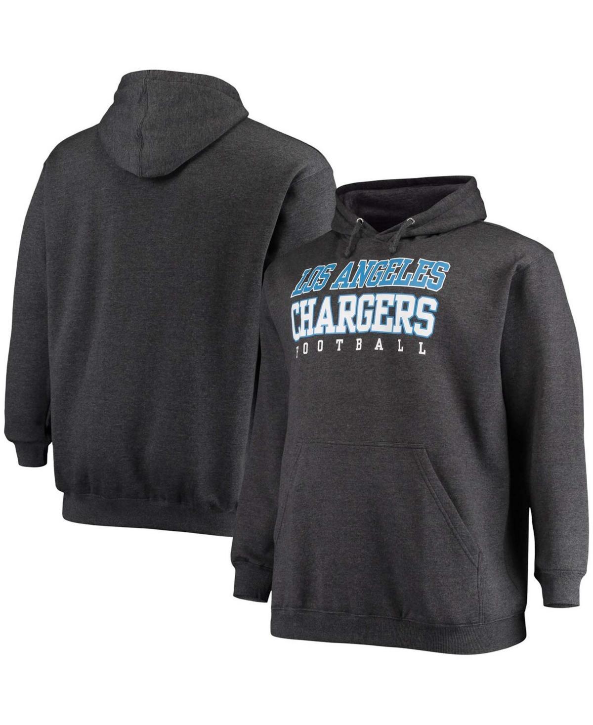 Men's Fanatics Branded Heathered Charcoal Los Angeles Chargers Big & Tall Practice Pullover Hoodie, Size: 3XLT Product Image