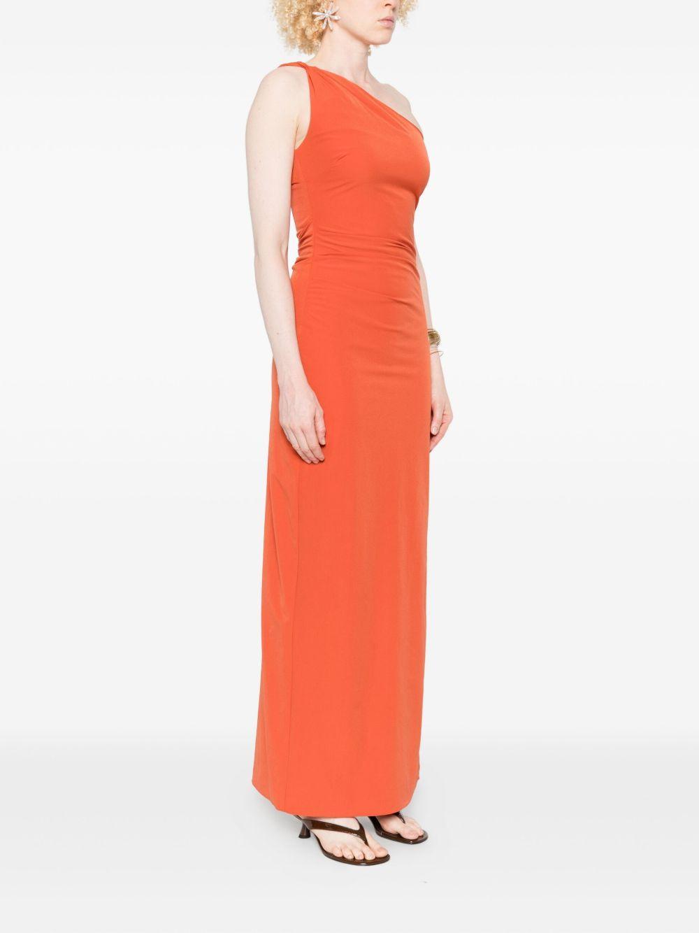 Rossana one-shoulder ruched maxi dress Product Image