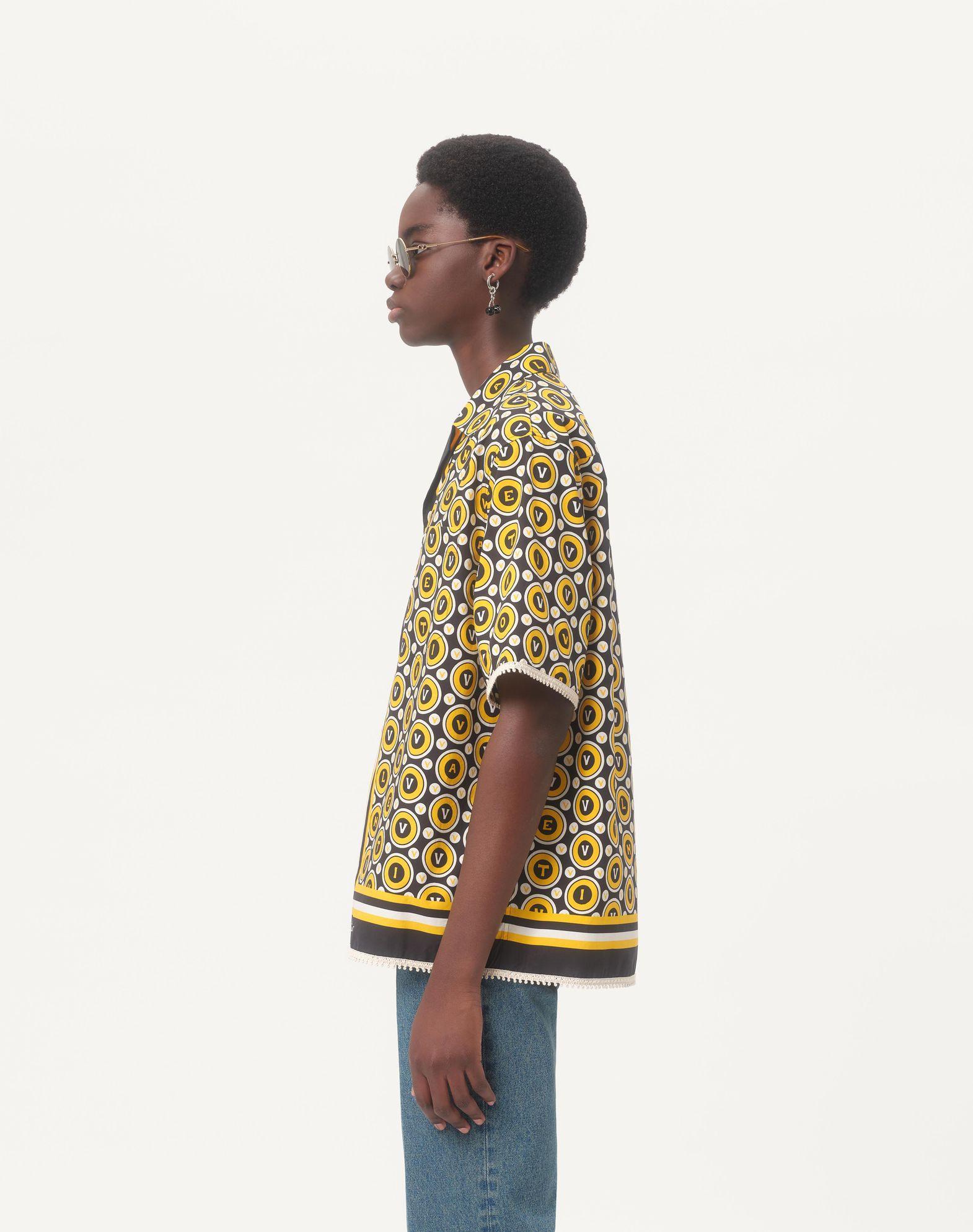 Cotton Poplin Bowling Shirt With Bulles Royales Print Product Image