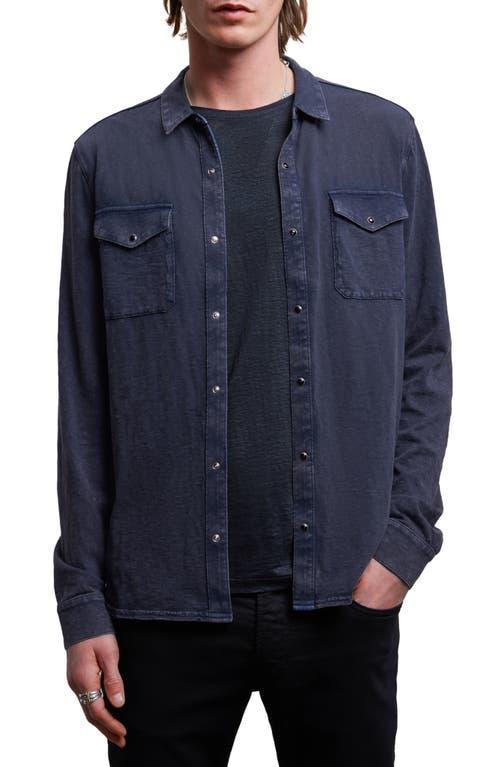 John Varvatos Arvon Cotton Textured Knit Button Down Western Shirt Product Image