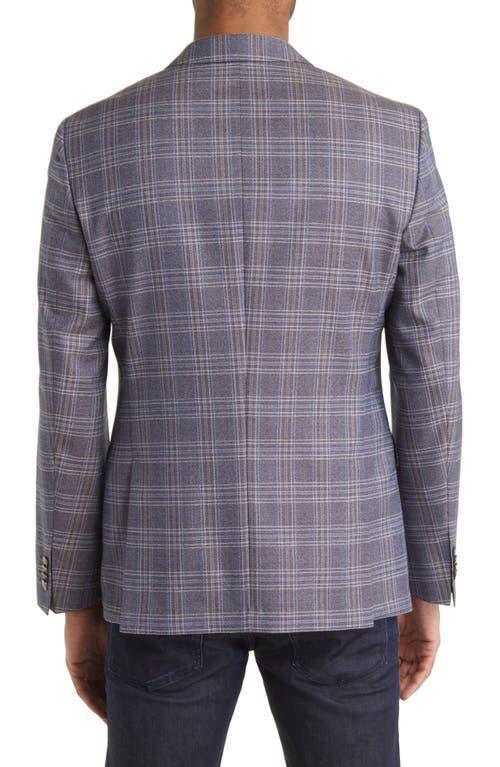 HUGO BOSS Boss Hutson Plaid Wool Sport Coat In Purple/navy Product Image