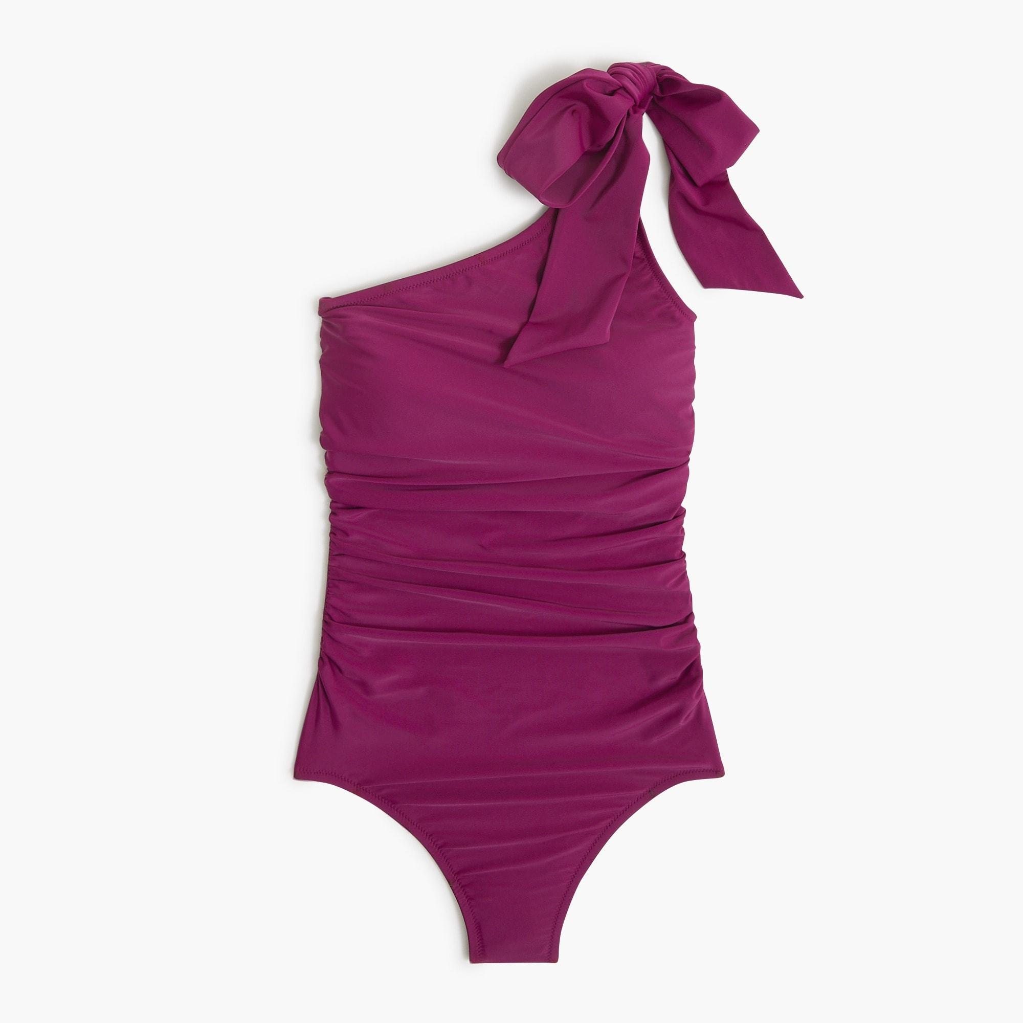 One-shoulder bow one-piece swimsuit Product Image