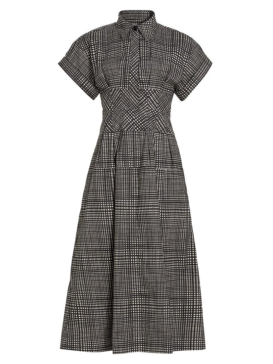 Womens Balston Grid Cotton Poplin Shirtdress Product Image