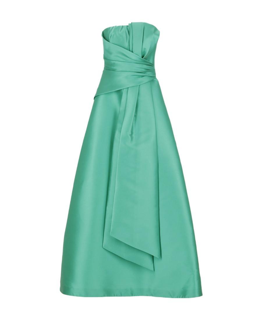 ALBERTA FERRETTI Gathered-detail Strapless Gown In Green Product Image