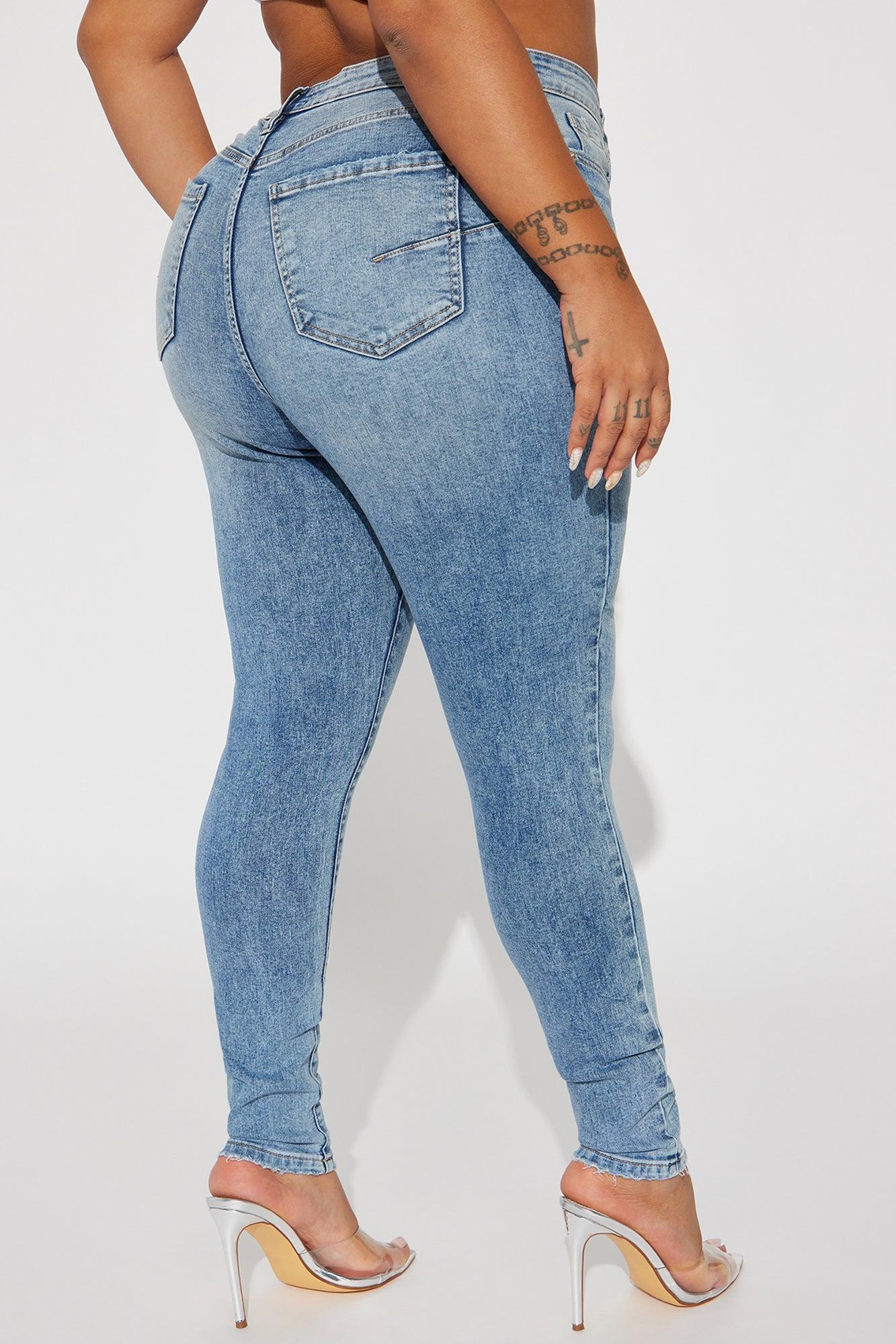 Contour Beauty Sculpting Stretch Skinny Jeans - Light Wash Product Image