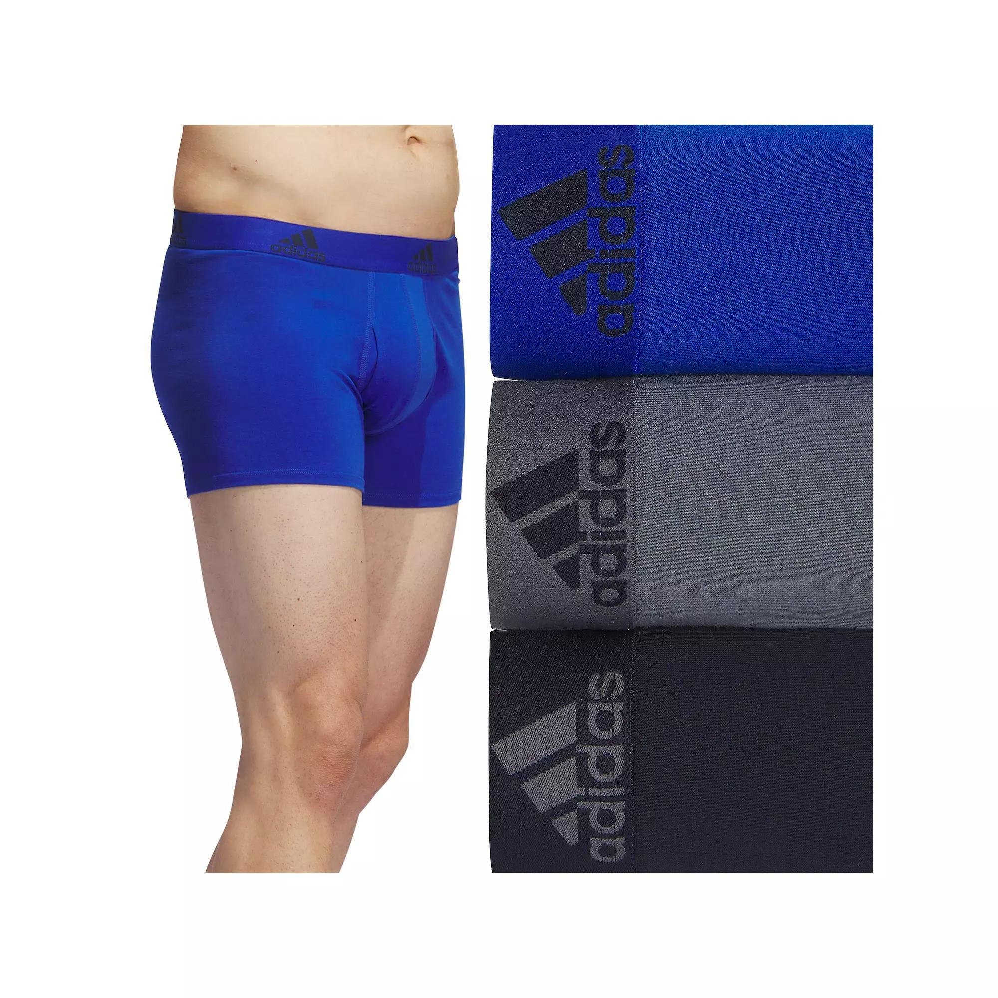 Men's adidas 3-Pack Stretch Trunk Boxer Briefs, Size: Small, Royal Blue Gray Blue Product Image
