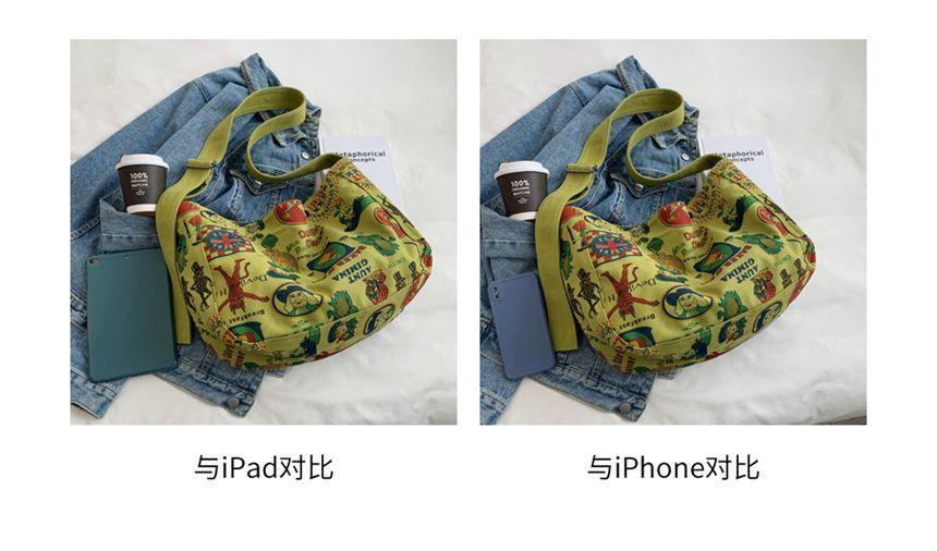 Cartoon Print Canvas Tote Bag Product Image