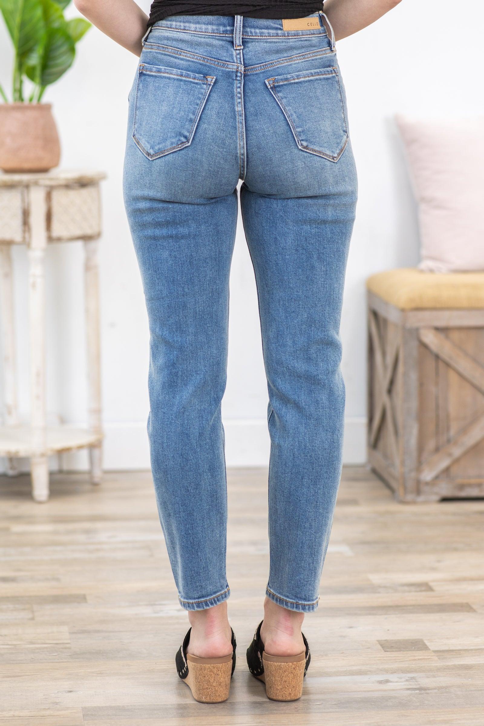 Cello Medium Wash High Rise Mom Jean Product Image