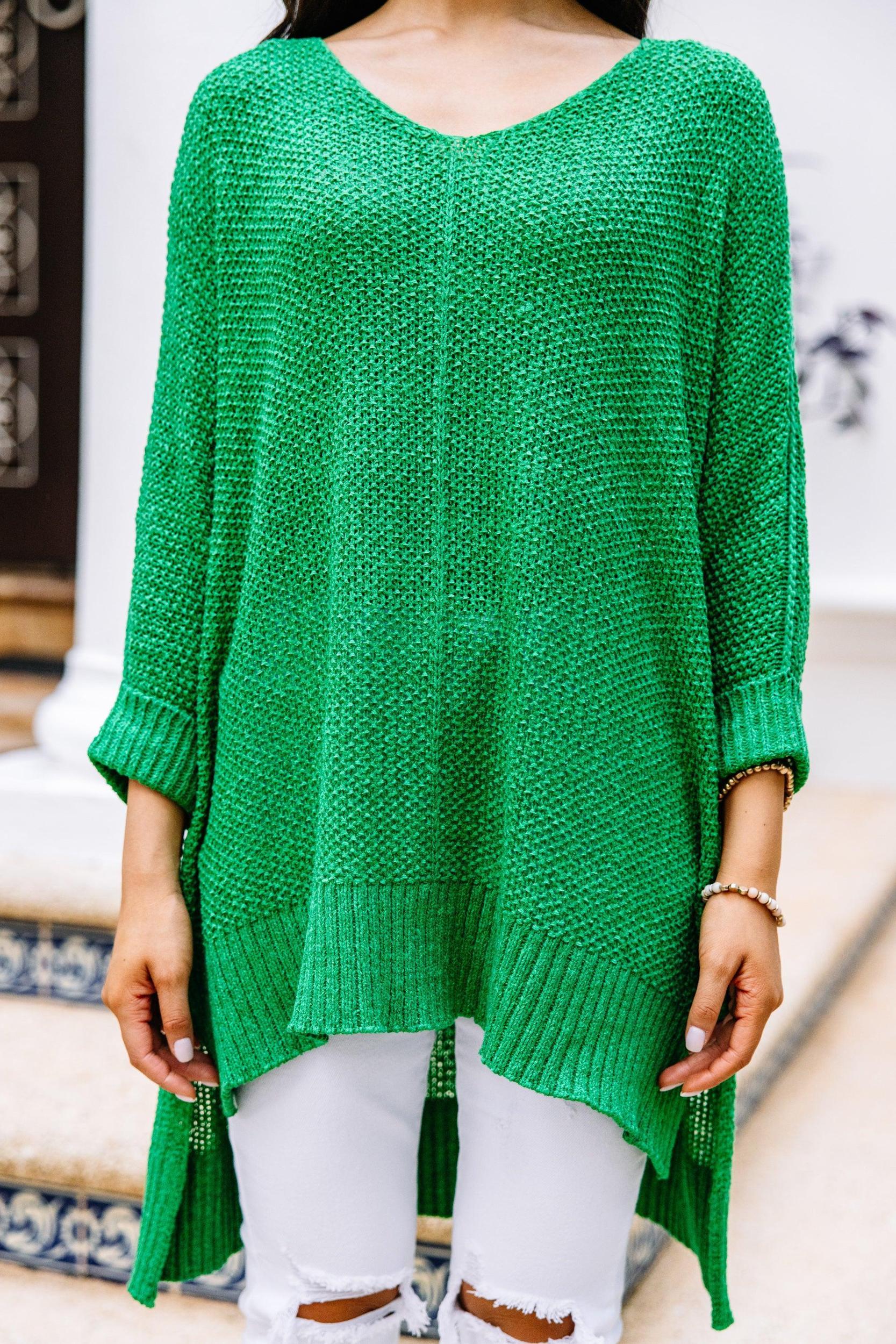 Don't Waste A Moment Kelly Green Oversized Sweater Female Product Image