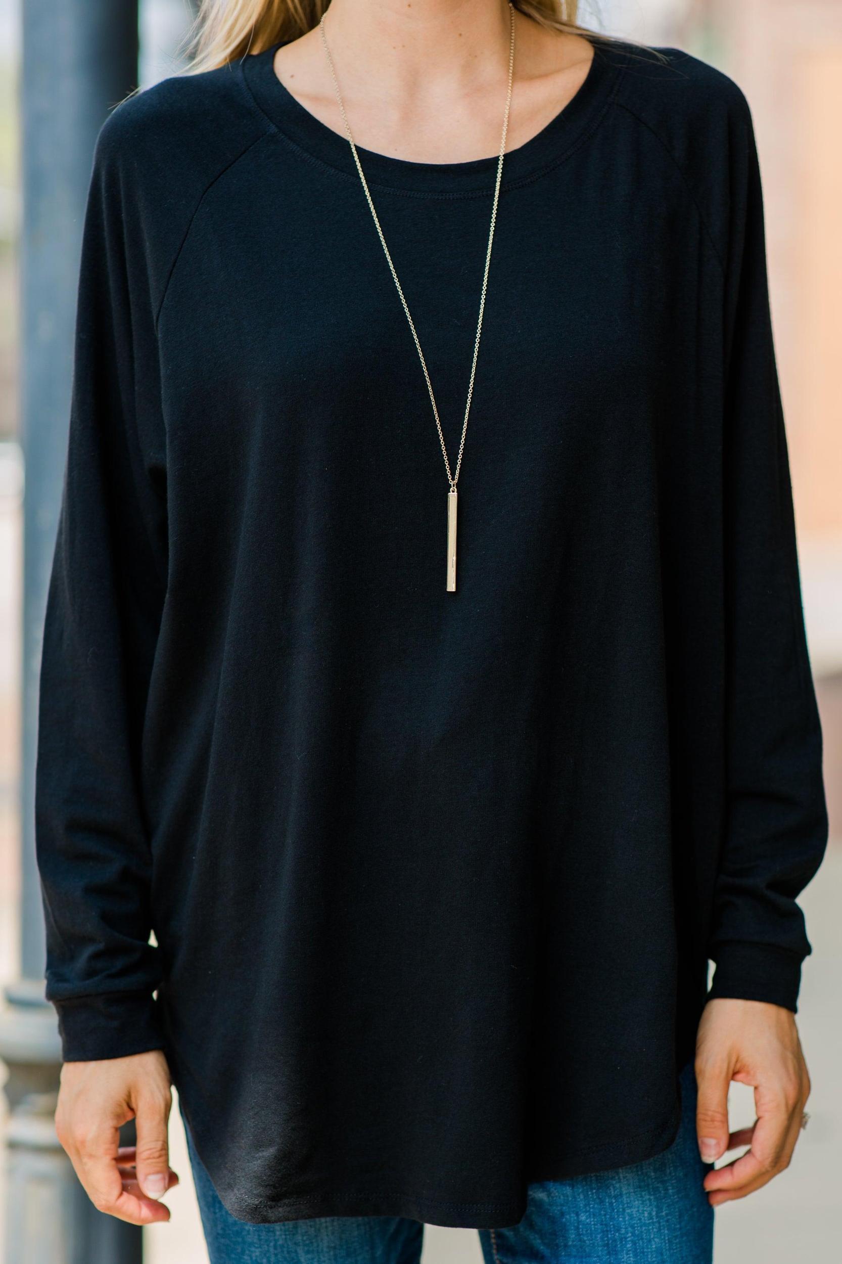 Easy Like Sunday Black Tunic Female Product Image