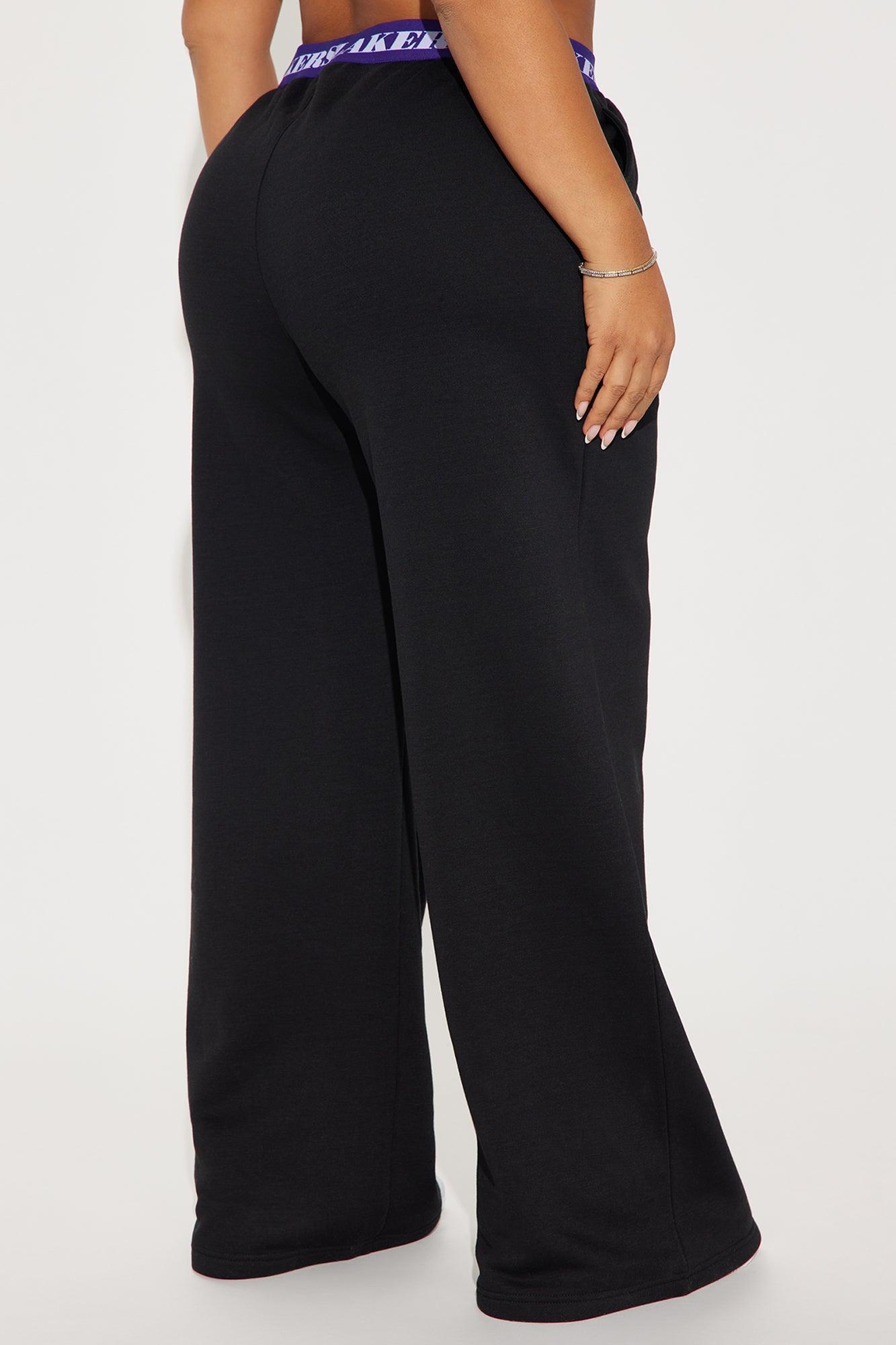Lakers Free Throw Wide Leg Pant - Black Product Image