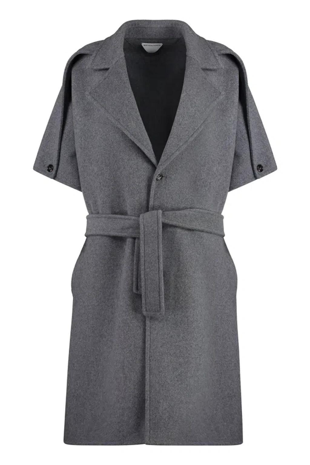 BOTTEGA VENETA Cashmere Wool Coat In Grey Product Image