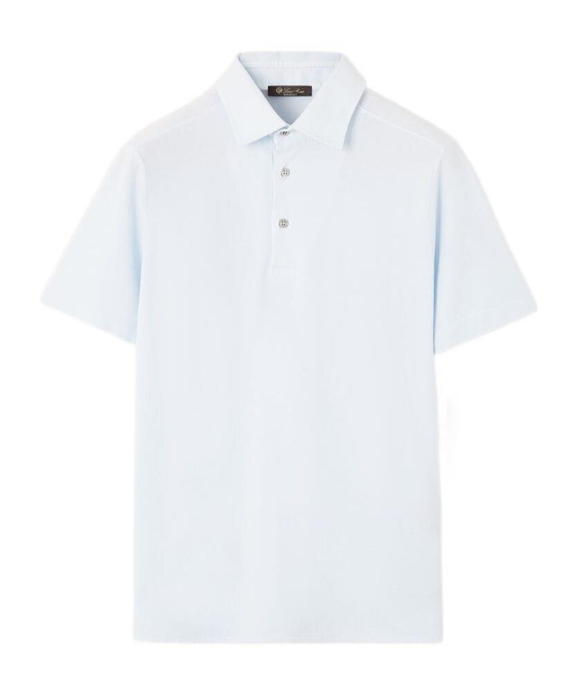 LORO PIANA Short-sleeved Polo Shirt In White Product Image