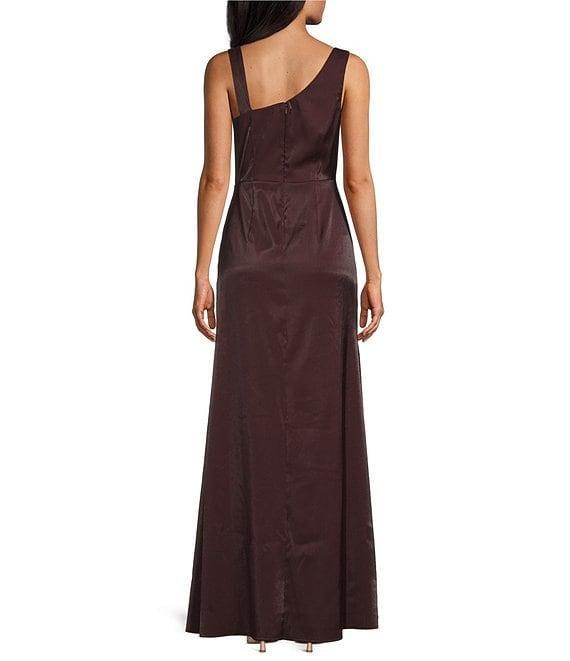 Alex Evenings Sleeveless Asymmetrical Neck Front Slit Dress Product Image