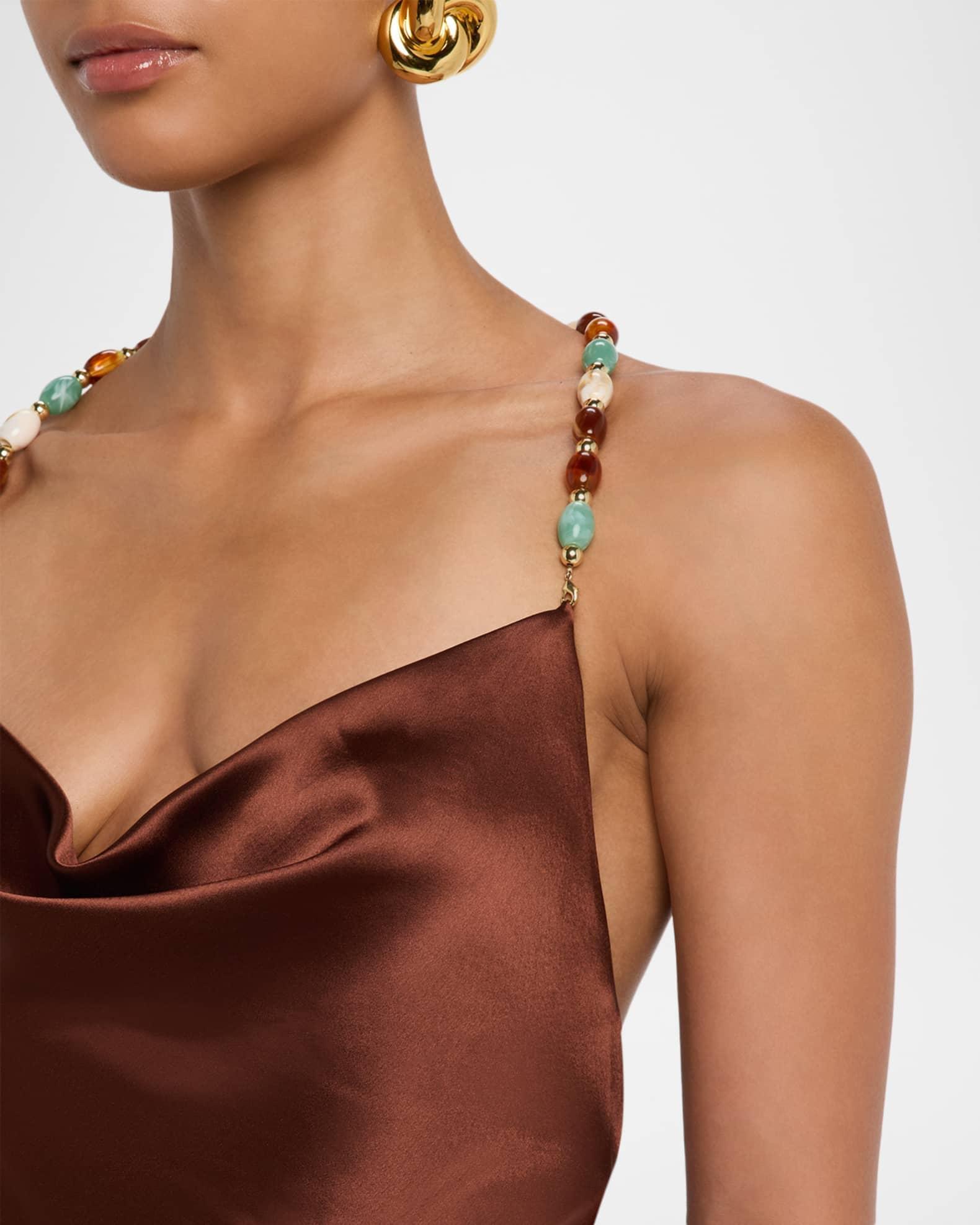 Finley Beaded Satin Slip Gown Product Image