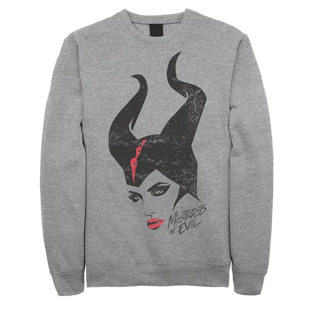 Disney's Live Action Maleficent Men's Mistress Of Evil Head Shot Sweatshirt, Size: Small, Athletic Grey Product Image